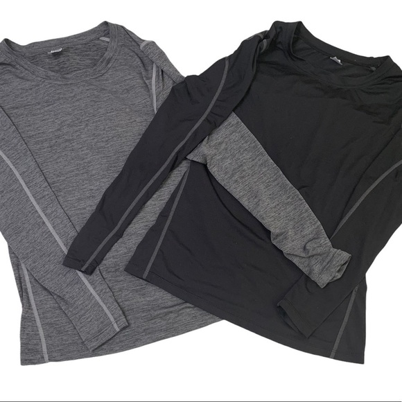 Womens Compression Tops - 2 -size S — Gray and Black - Picture 1 of 1